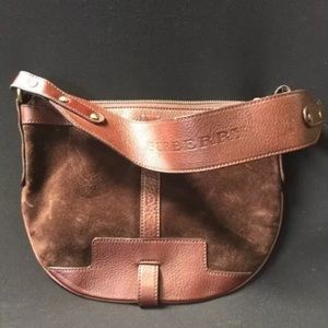 Burberry brown suede shoulder bag (small)